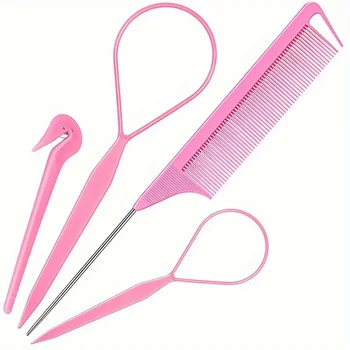 Haar Schleife Werkzeug Set 2 stücke Französisch Geflecht Werkzeug Schleife 1 pc Ratte Schwanz Kamm 1 pc