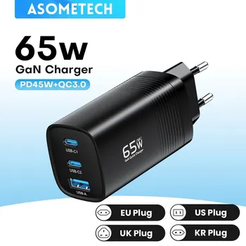 GaN USB-C Ladegerät 65 W, PD, PPS, QC 4.0, für MacBook und iPad