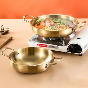 Trockentopf aus Edelstahl, Instant-Nudeltopf, Lamian-Nudeltopf, Meeresfrüchte, goldener Nudeltopf, kleiner