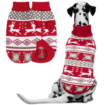 Weihnachten Hund Pullover Mittelgroße Hunde Rentier Schneeflocke Strickpullover Weihnachten Urlaub Haustier