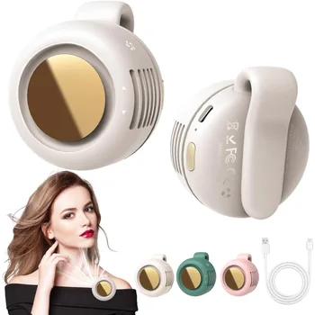 Tragbarer, leiser, elektrischer Mini-Ventilator ohne Flügel, kleiner Ventilator zum Anklippen an Hemd