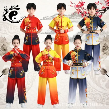 Kinder Kampfkunst Sets Wushu Kinder Kleidung Junge Mädchen Anzug Uniform Baby Bühne Kung Fu Cosplay Kostüme