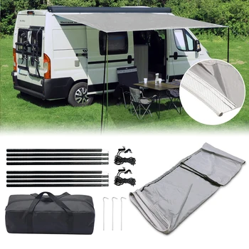 4,5x2,4M Wohnmobil-Seitenmarkise Set Wasserdicht UV-Schutz Outdoor Camping Wohnwagen Schattenzelt Komplettset