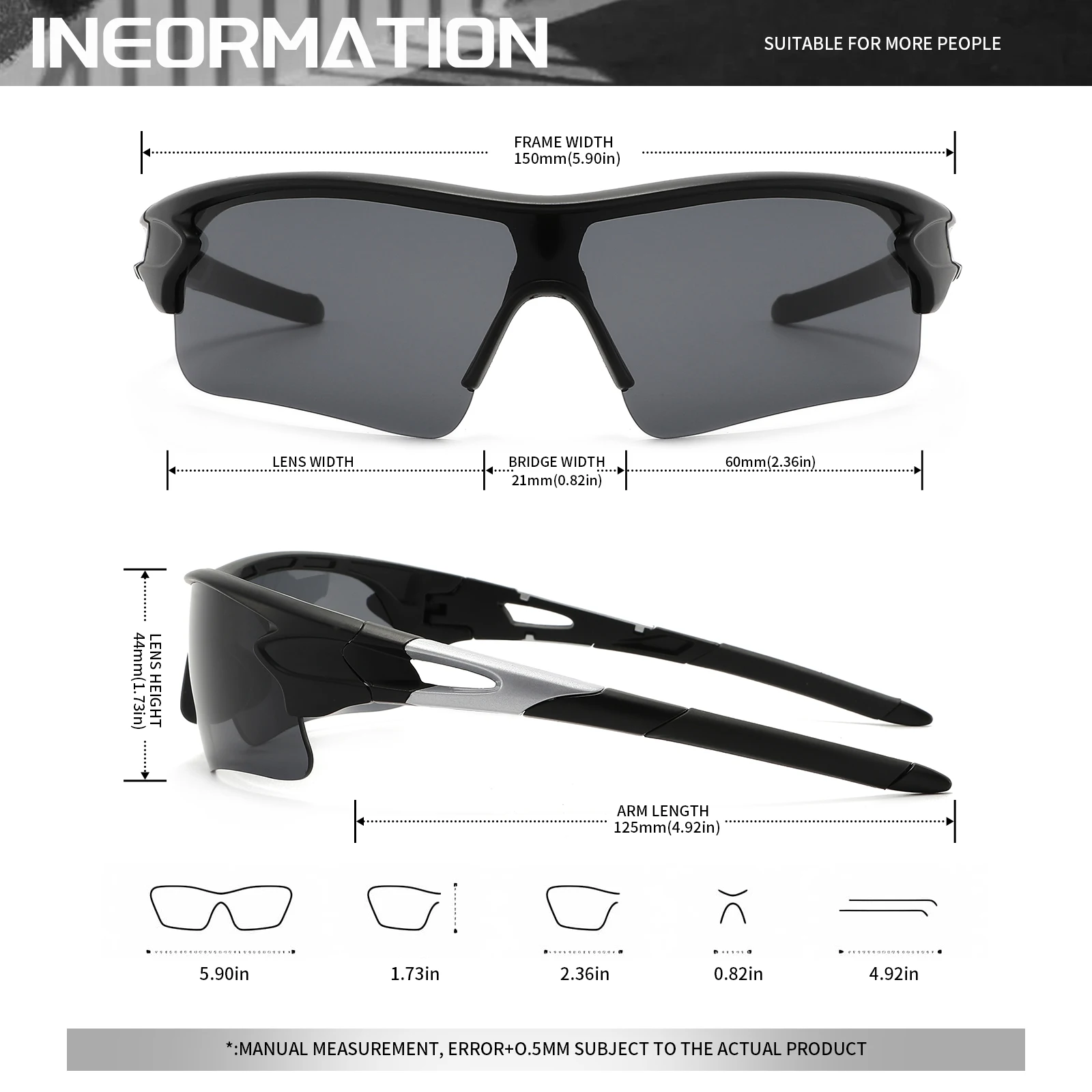 Neue UV400-Schutz-Sportbrille – leichte Vollabdeckungslinse – Bild 3