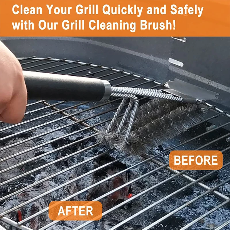 LMETJMA Sichere Grillbürste und Schaber mit Deluxe-Griff – Bild 6