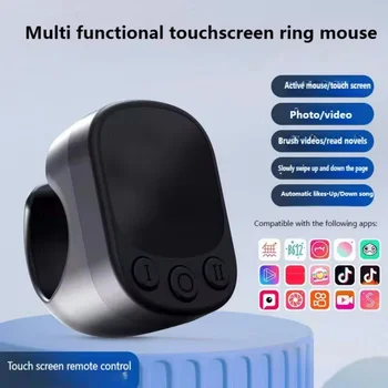 Mini-Funkfernbedienung mit Touchpad-Scrollring, Bluetooth-Seitenwender für iPhone, Android, iPad, Controller