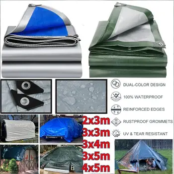 PE-Plane Wasserdichte Großflächige Abdeckplane Regenschutzplane Sonnenschutz Camping Auto LKW Gartenmöbel