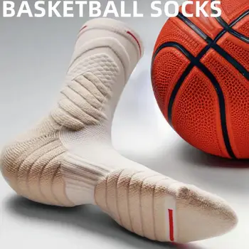 1 Paar professionelle Basketballsocken, verdickter Handtuchboden, Spieltraining, Sportsocken, Knöchelschutz