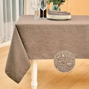 Wasserdichte rechteckige Tischdecke, Bauernhaus-Tischdecke, schrumpffrei, weich und knitterfrei, dekorative