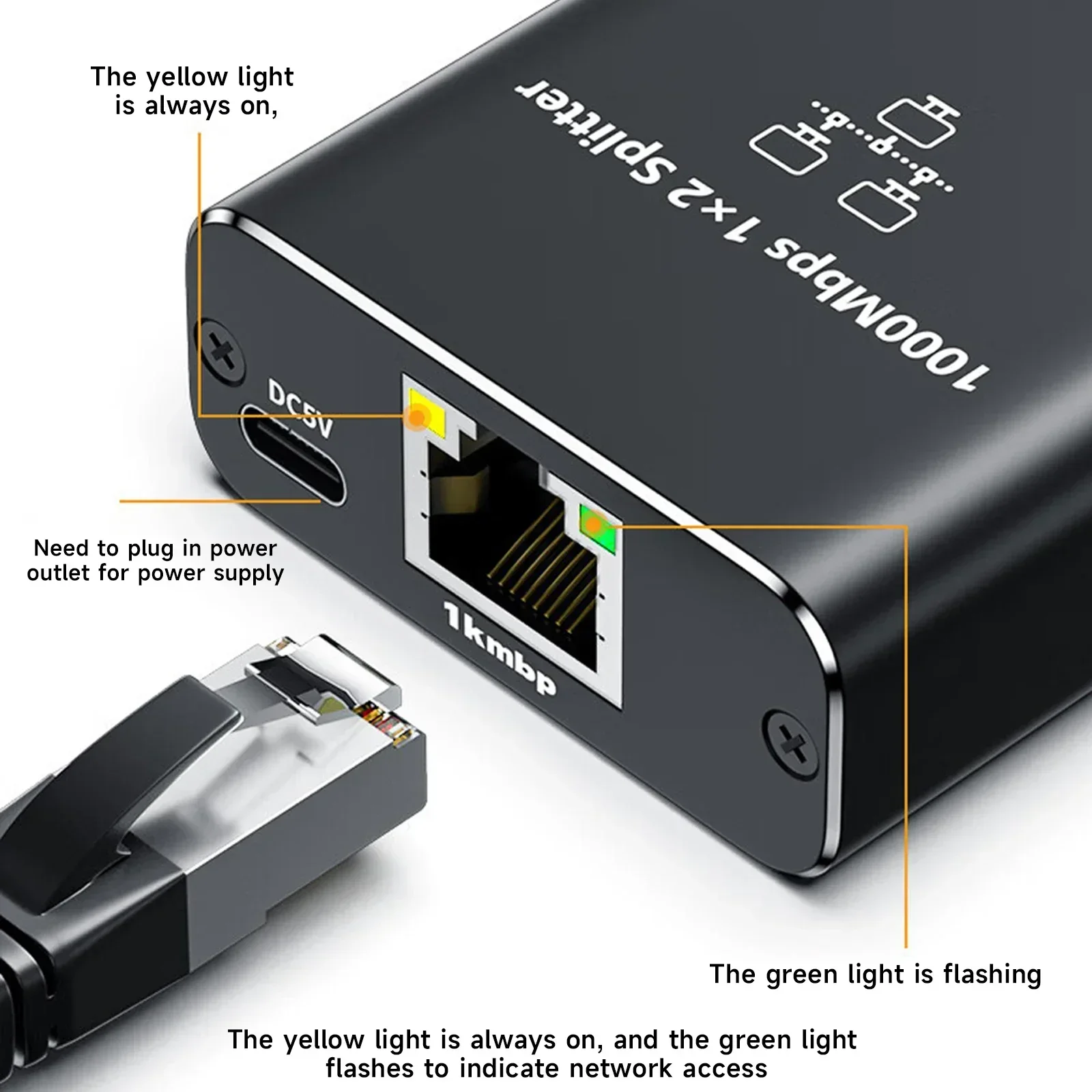 Gigabit Ethernet Switch Rj45 Splitter LAN Gigabit – Bild 2