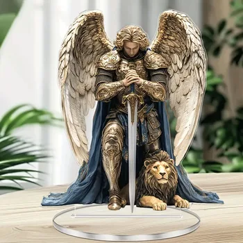 Heiliger Erzengel Michael Desktop-Dekoration, geeignet für Zuhause, Büro und Außenräume - perfektes