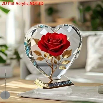 Herzförmige Rosen-Skulptur zur Dekoration des Wohnzimmers, elegante Tischdekoration, geeignet