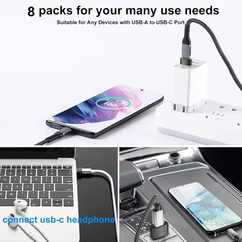USB-C Adapter-Set: USB-A und Micro-USB auf USB-C, 8 Stück – Bild 2