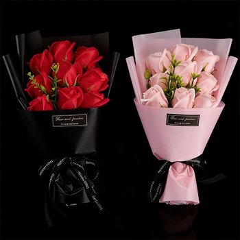 Seidenseifenblume, Rosenstrauß, künstliche Blume für Zuhause, Hochzeit, Geburtstag, Party, Valentinstag, DIY