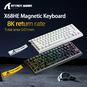 ATTACK SHARK X68HE X68Pro He magnetische mechanische Tastatur für Pro Gaming 0,01 mm Rapid Trigg 8000 Hz