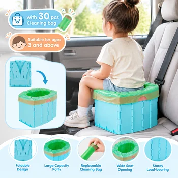 Tragbarer WC-Toilettensitz für Babys, Jungen und Mädchen, Notfall-Toilette, faltbarer