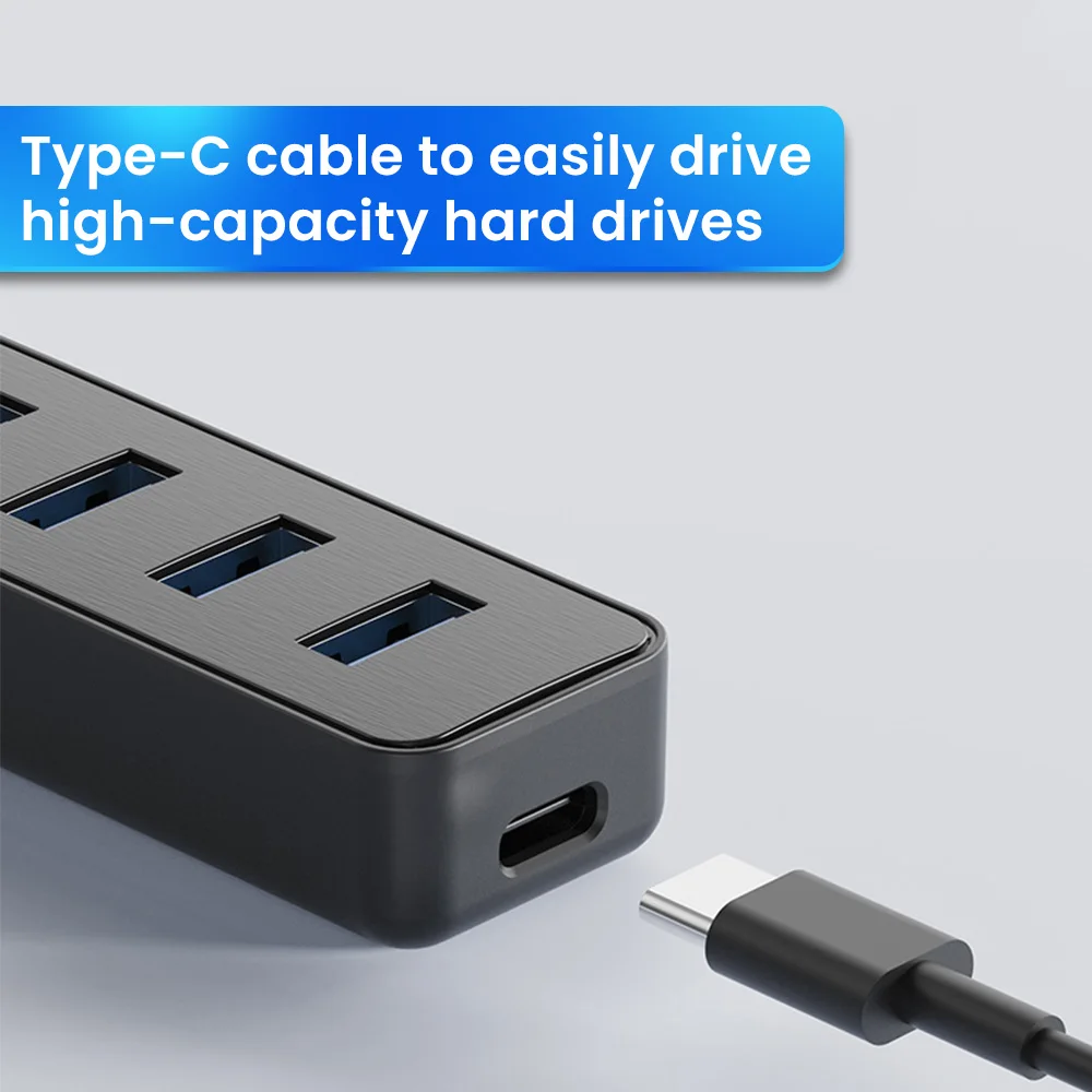USB Hub 3.0 mit 4 Anschlüssen, USB-C, für Computer – Bild 6