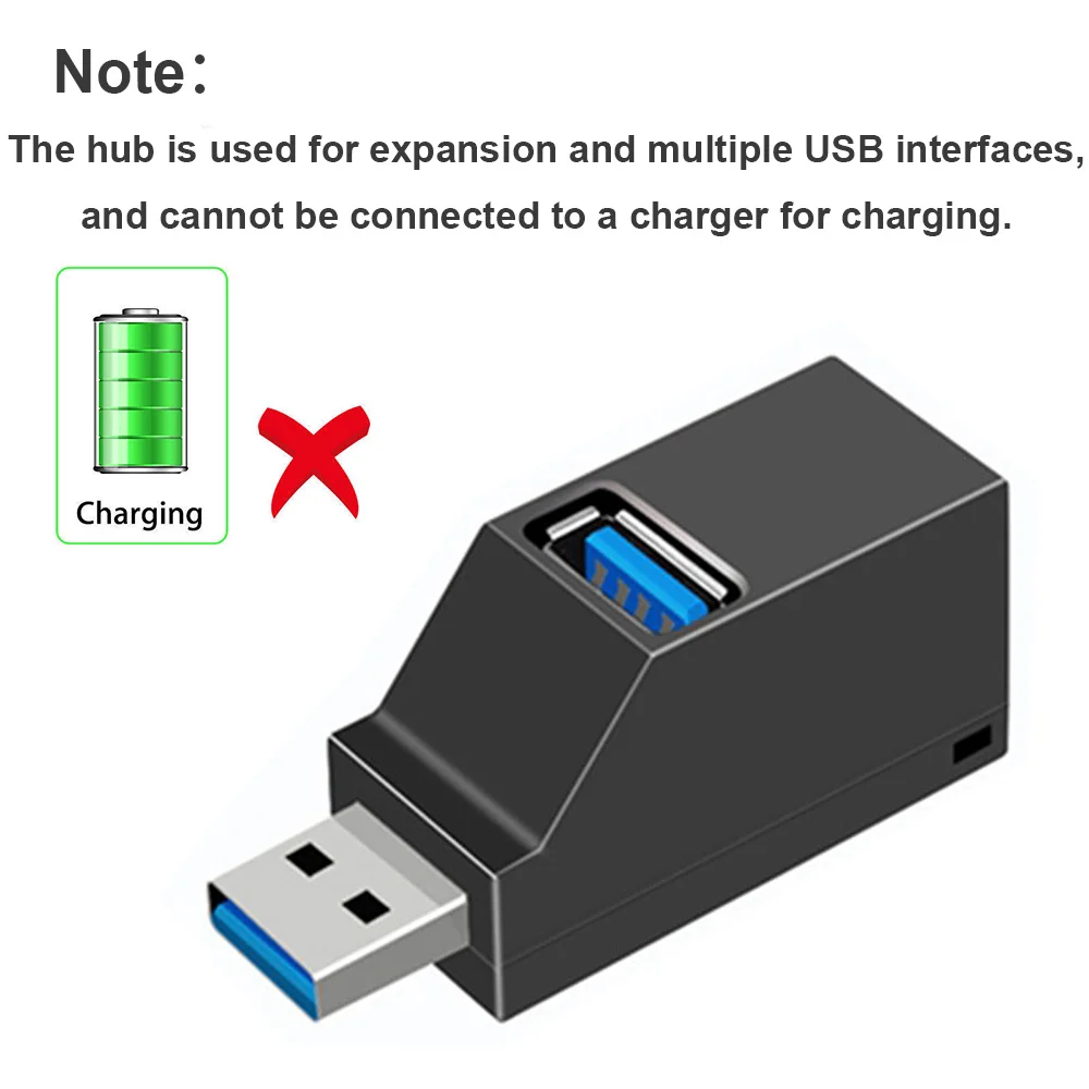 USB 3.0 HUB Adapter Extender Mini Splitter Box 1 bis 3 Ports – Bild 4