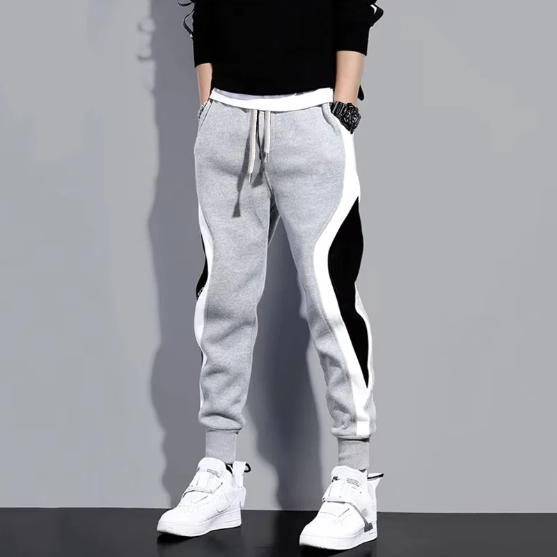 Herbst Herren breite lose Freizeit hose Herren Patchwork – Bild 5
