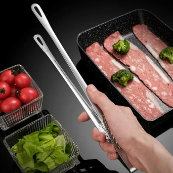 Küchenzange, Edelstahl, Grillzange, Clip, BBQ, Grill, Fleischzange, Kochpinzette für Lebensmittel, Utensilien