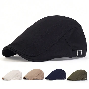 Männer Licht Bord Einfarbig Berets Newsboy Caps Hip Hop Britischen Maler Hüte Frühling und Sommer Einstellbare