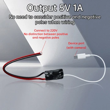 AC 220V Zu DC 5V 1A 2A Power Transformator Tragbare Kleine Kamera WiFi Überwachung Adapter TYPE-C USB netzteil