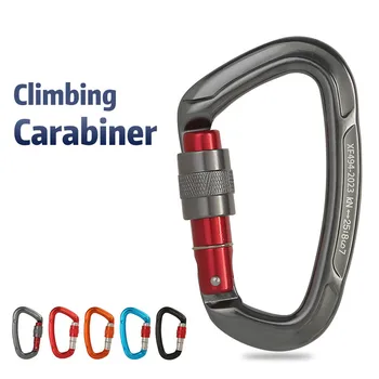Outdoor Professionelle Klettern Karabiner 25kN Schloss D-form Sicherheit Schnalle Für Schlüssel Werkzeuge