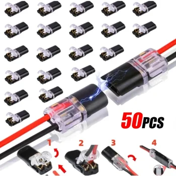 Doppeldraht-Steckverbinder mit verriegelbarer Schnalle, steckbarer LED-Drahtverbinder, 2-polig, 2-Wege