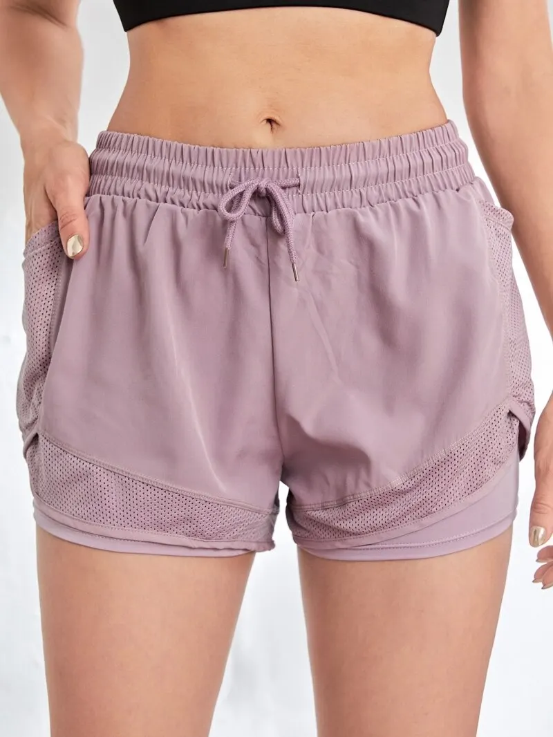Elastische Sportshorts für Damen, Shorts mit Taschen – Bild 4