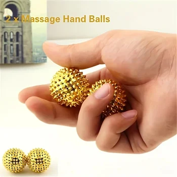 2 Magnetische Akupressur-Bälle, Metallische Manuelle Fuß- und Handrückenmassagegeräte, für Heimpflege
