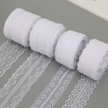 10 Meter/Rolle 3-4,5 cm weißes Spitzenband für Zuhause, handgefertigtes Bastelmaterial, ausgehöhltes