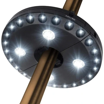 28 LED-Terrassenschirmleuchte für Sonnenschirm, Strandschirm, 3 Helligkeitsmodi für Garten, Camping, Zelte