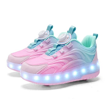 Zwei Räder Kinder Led Licht Rollschuh Schuhe Für Kinder Jungen Mädchen Glowing Sport Leuchtende Turnschuhe