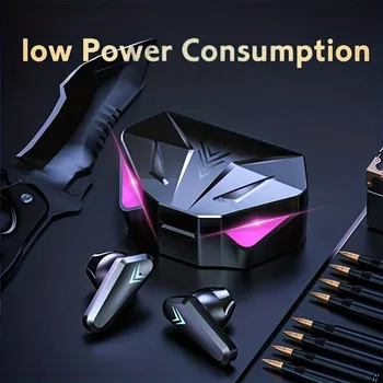 TWS Drahtloses Bluetooth-Headset, LED-Display, Gamer-Ohrhörer mit Mikrofon, kabellose Kopfhörer