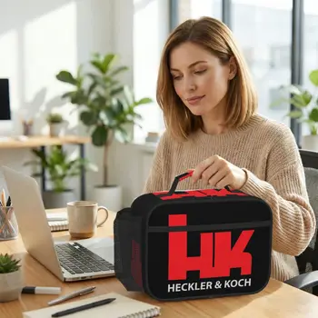 HK Firearms Heckler And Koch Logo Isolierte Lunchtasche für Kinder, Schulkühler, Thermo-Lebensmittelbox