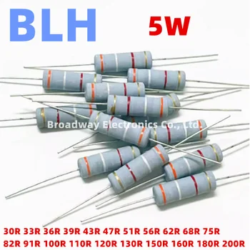 5W Carbon Film Widerstand 5% 30R 33R 36R 39R 43R 47R 51R 56R 62R 68R 75R 82R 91R 100R 110R 120R (10 Stück)
