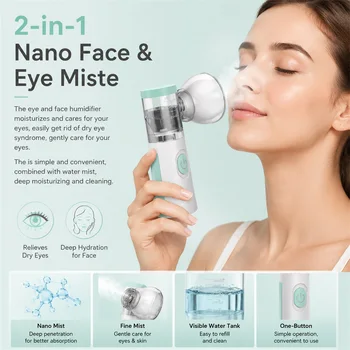 Beauty 2-in-1 Mesh-Gesichtssprüher für Gesicht und Augen, feuchtigkeitsspendender Vernebler & Luftbefeuchter