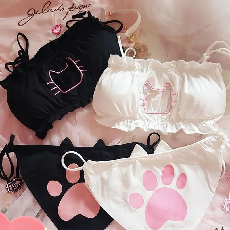 Japanische Anime Katze Mädchen Cosplay Bh Höschen Set Frauen