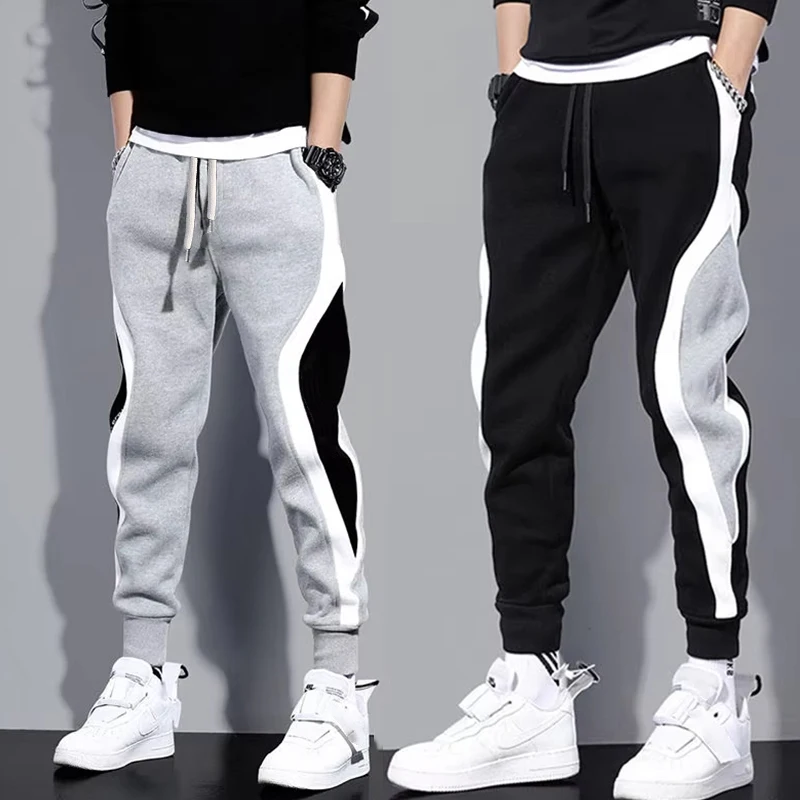 Herbst Herren breite lose Freizeit hose Herren Patchwork – Bild 4