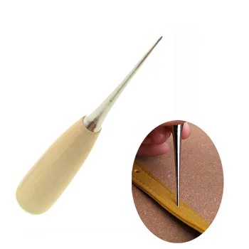 Leder Nähset Holzgriff Ahle Werkzeuge DIY Leder Nähen Ahle Nadel Leder Handwerk Loch Loch Werkzeug Zelt Schuhe