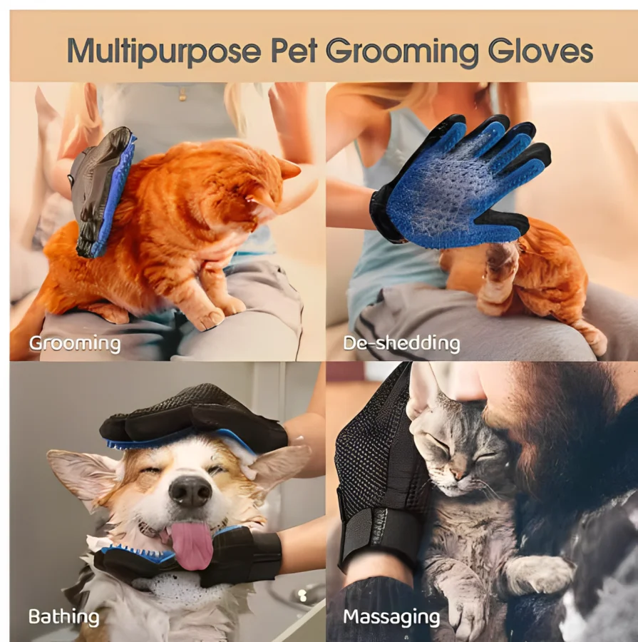 Pet Haar Handschuh Kamm Haustier Hund Katze Pflege Reinigung – Bild 6
