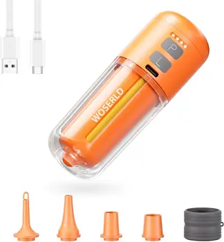 Tragbare Luftpumpe für Aufblasbare Artikel 430L/min Ultra Schnelle Luftmatratzenpumpe, 2000 mAh Akku