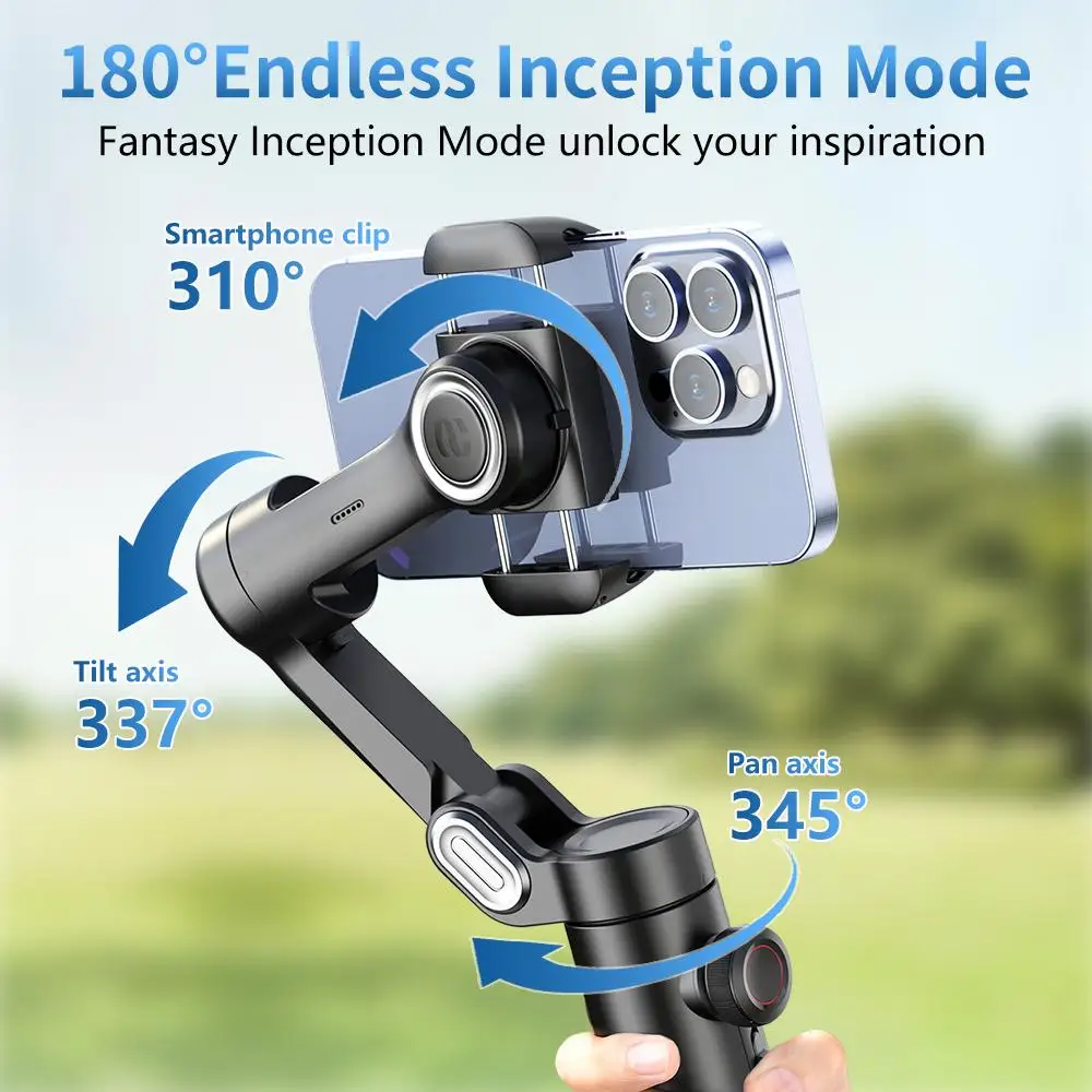 AOCHUAN 3-Achsen-Hand-Gimbal-Stabilisator für Smartphone mit – Bild 3