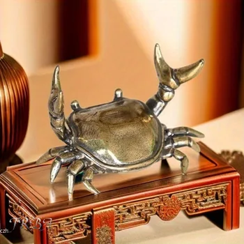 Reine Messing-Krabbenfiguren Tierstatue Miniaturen Kupfer-Ornamente Büro-Schreibtisch-Dekoration Handwerk