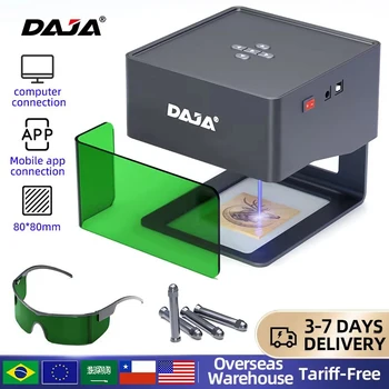 DAJA DJ6 Lasergravierer, Mini, tragbar, Bluetooth, DIY-Schnitt-Graviermaschine, Gravurmarkierung, Holz