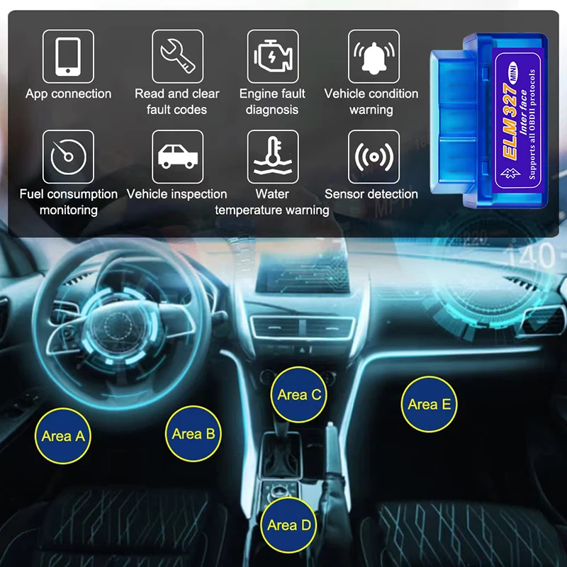Mini elm327 v2.0 obd2 scanner code leser bluetooth auto – Bild 2