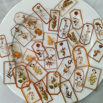 Vintage Blume Pflanze Blatt Hand Konto DIY dekorative Aufkleber Junk Journal Dekor liefert DIY (30 Stück)
