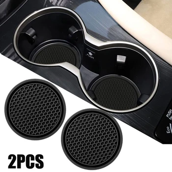 Schwarz Auto Auto Tasse Halter Anti Slip Einsatz Untersetzer Pads Innen Zubehör Universal Passt (2 Stück)