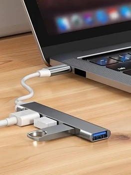 USB-C Hub mit 4 Anschlüssen, OTG Adapter für MacBook und Laptop