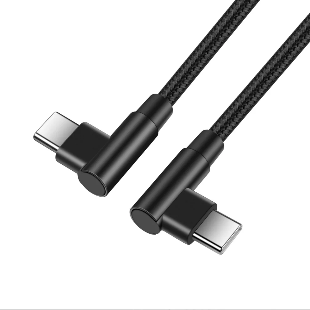 USB-C auf USB-C Winkelkabel 90 Grad, Nylon, 0,25 bis 3 m – Bild 2